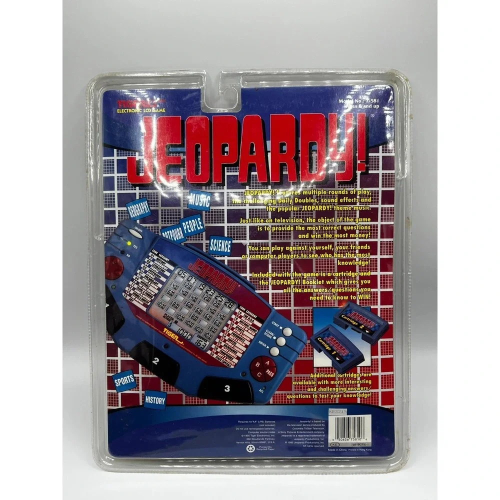 VTG 1995 Tiger Electronics Jeopardy! Handheld Talking Game NEW NIB 7-581 READ